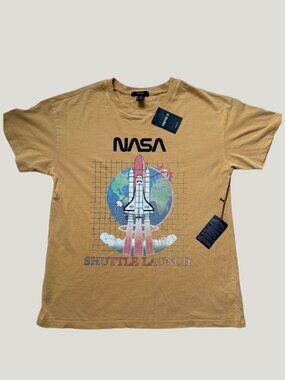 Forever 21 NASA Shuttle Launch Graphic Tee - Mustard